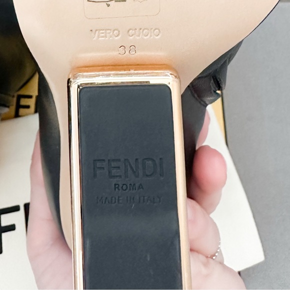 Fendi Nappa Fendi First Black Leather Ankle Boots - Picture 9 of 9